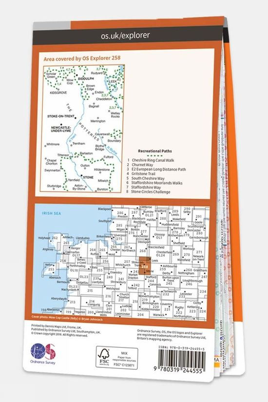 Cotswold Explorer Map 258 Stoke-on-Trent And Newcastle-under-Lyme