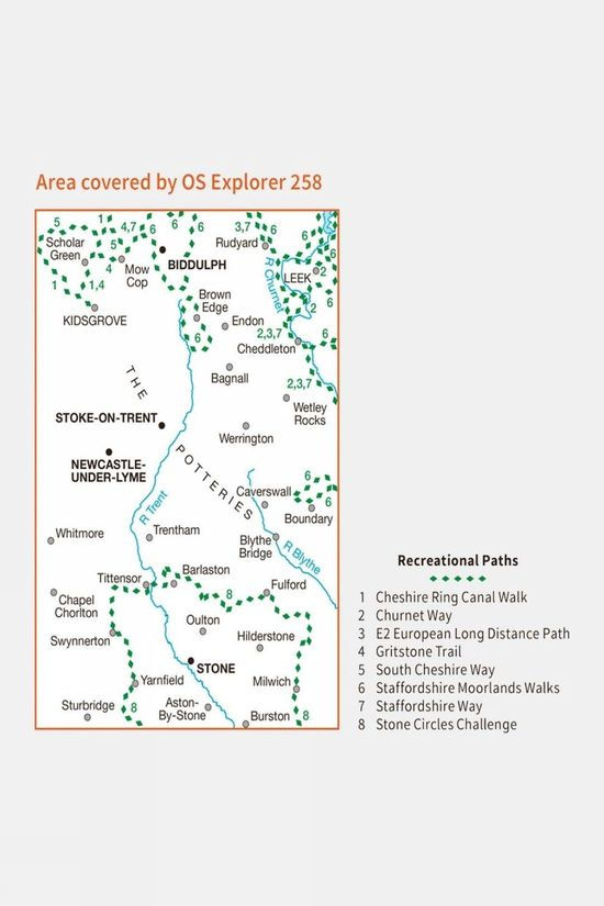 Cotswold Explorer Map 258 Stoke-on-Trent And Newcastle-under-Lyme