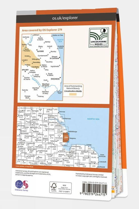 Cotswold Explorer Map 274 Skegness Alford And Spilsby