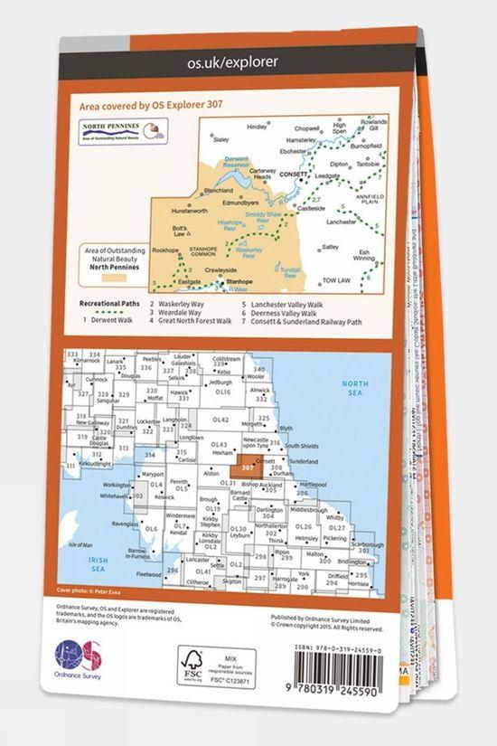 Cotswold Explorer Map 307 Consett And Derwent Reservoir