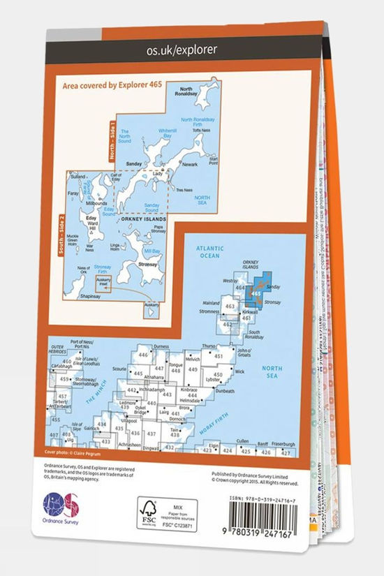 Cotswold Explorer Map 465 Orkney - Sanday Eday North Ronaldsay And Stronsay