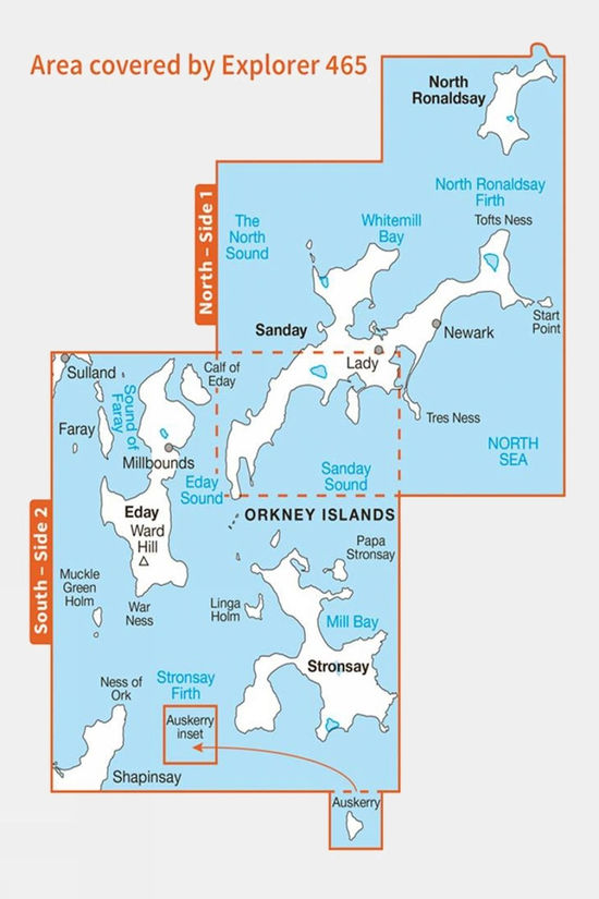 Cotswold Explorer Map 465 Orkney - Sanday Eday North Ronaldsay And Stronsay