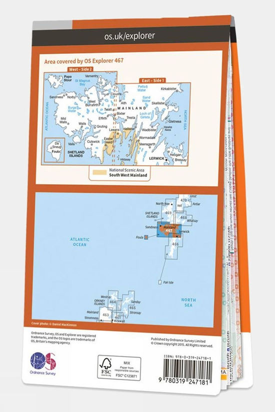 Cotswold Explorer Map 467 Shetland - Mainland Central