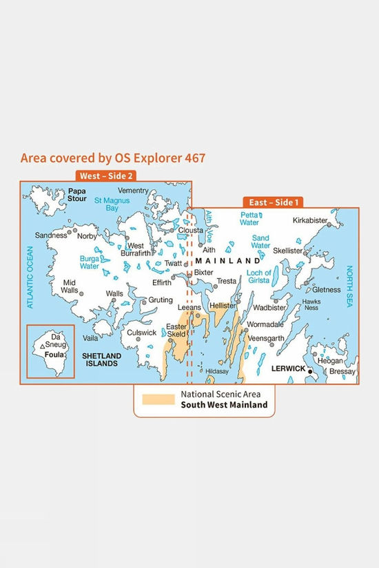 Cotswold Explorer Map 467 Shetland - Mainland Central