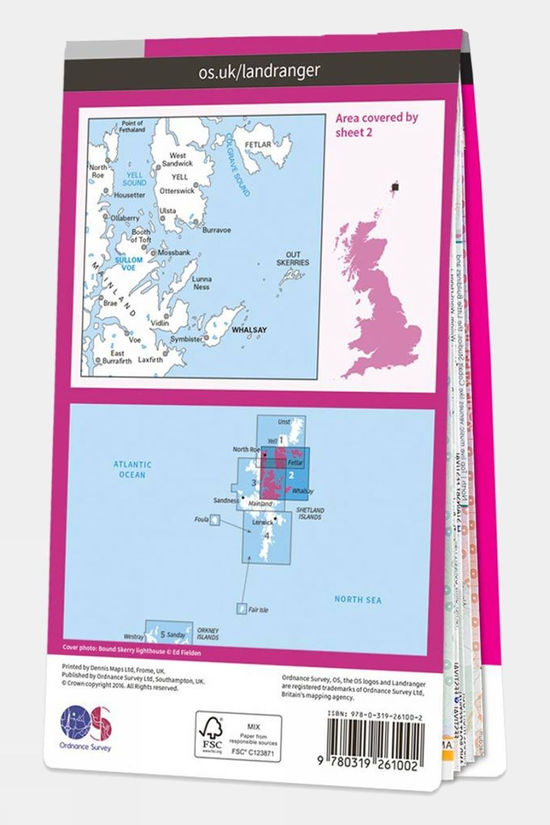 Cotswold Landranger Map 02 Shetland - Sullom Voe And Whalsay