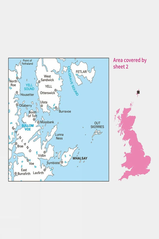 Cotswold Landranger Map 02 Shetland - Sullom Voe And Whalsay