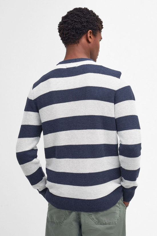 Cotswold Mens Craster Striped Crew Neck Knitted Jumper