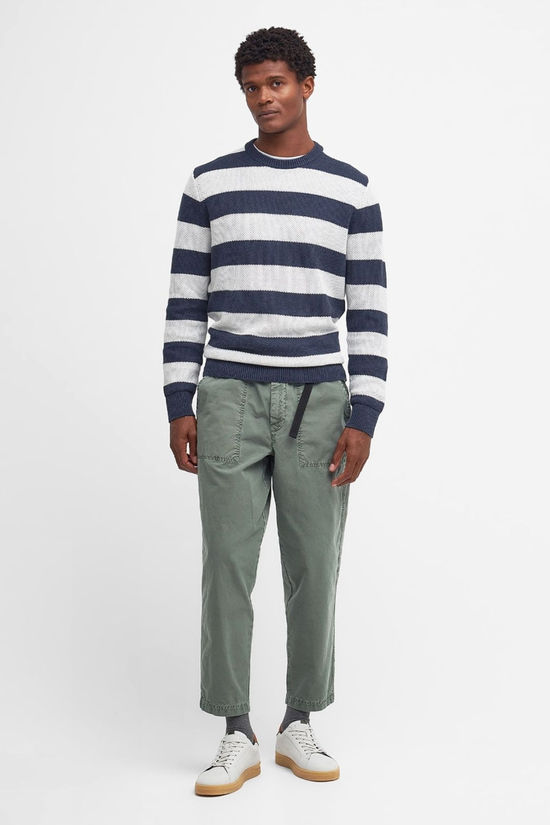 Cotswold Mens Craster Striped Crew Neck Knitted Jumper