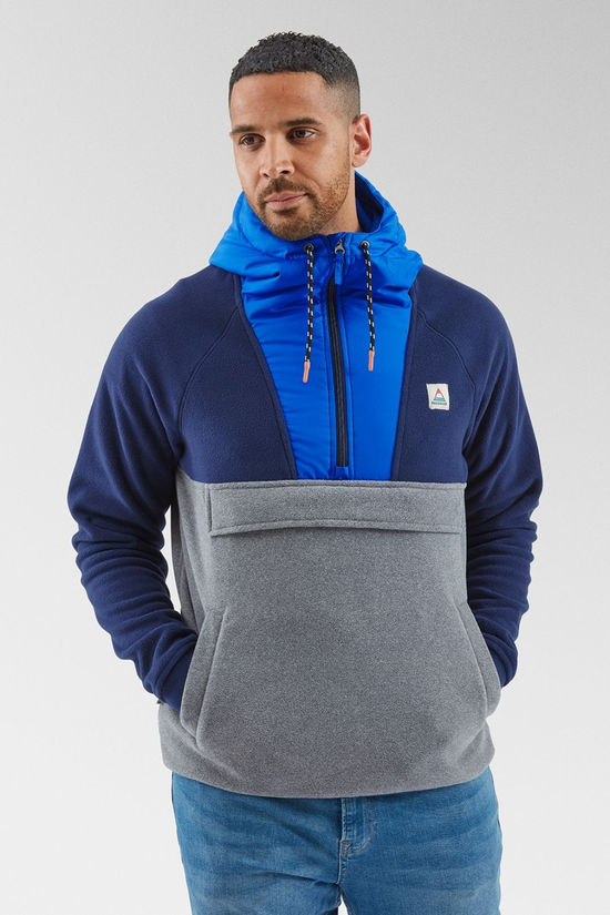 Cotswold Mens Woodland Hooded 1/2 Zip Recycled Polar Fleece