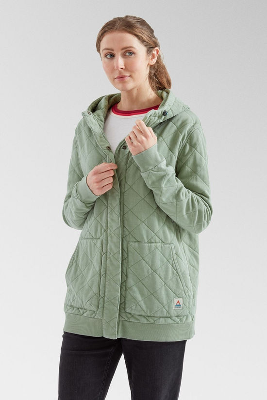 Cotswold Womens Clementine Recycled Quilted Popper Up Hoodie