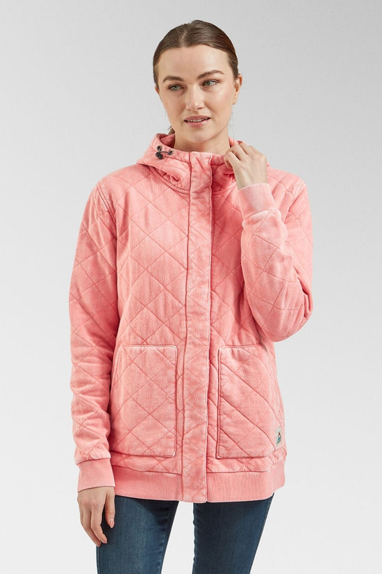 Cotswold Womens Clementine Recycled Quilted Popper Up Hoodie