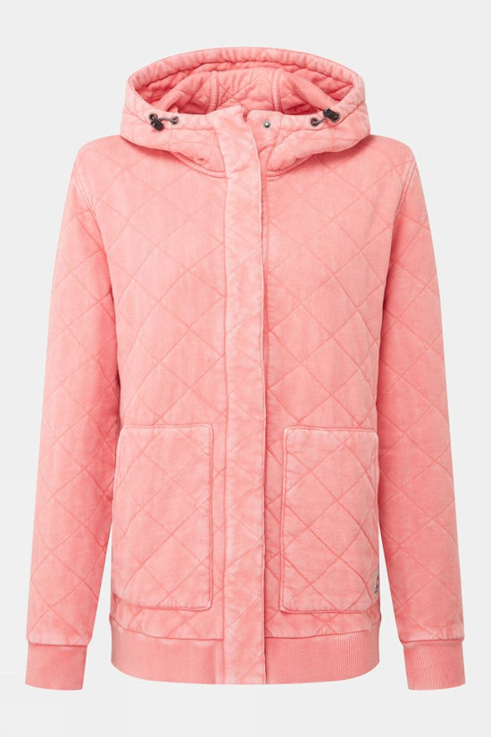 cotswold Womens Clementine Recycled Quilted Popper Up Hoodie