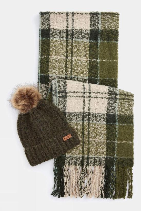cotswold Womens Saltburn Beanie and Tartan Scarf Gift Set