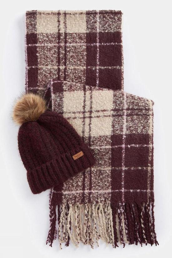 cotswold Womens Saltburn Beanie and Tartan Scarf Gift Set