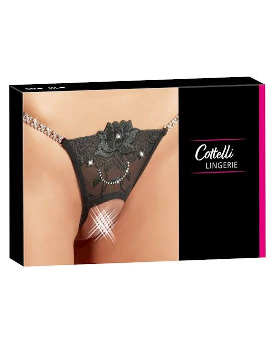 Cottelli Collection Best Online Shopping Cottelli Collection Sales Shop In 2021 - Cottelli Collection Rhinestone G-string - Black - M/l