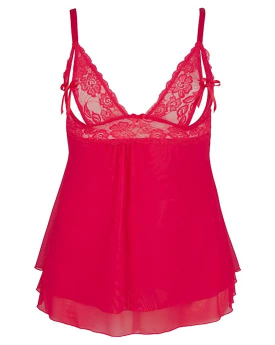 Cottelli Collection Cottelli Collection Babydoll With Slit Cups - Red - Xxxxl Add Happy Atmosphere To Your Festival Cottelli Collection Sales Shop