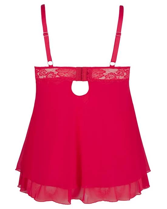 Cottelli Collection Cottelli Collection Babydoll With Slit Cups - Red - Xxxxl Add Happy Atmosphere To Your Festival Cottelli Collection Sales Shop
