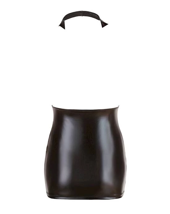 Cottelli Collection Cottelli Collection Deep V Wetlook Mini Dress - Black - Small Shop More Styles At Cottelli Collection Sales Shop