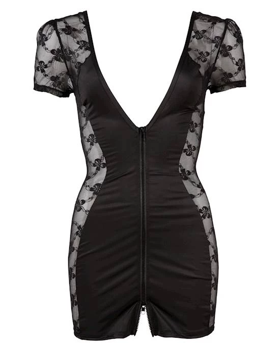 Cottelli Collection Cottelli Collection Lace Insert Full Zip Dress - Black - Small Are One Of Our Latest Products On