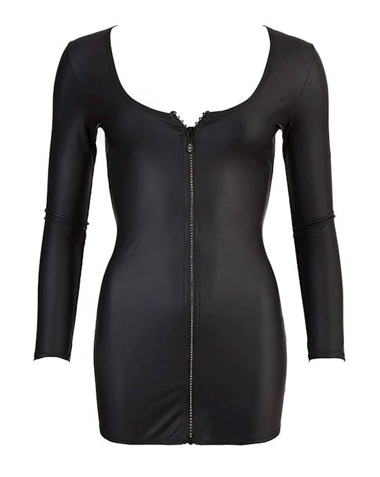 Cottelli Collection Cottelli Collection Low-cut Dress With Full Zip - Black - Medium At Discount Price Cottelli Collection Sales Shop