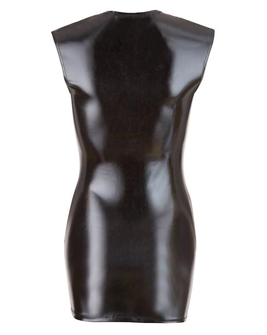 Cottelli Collection Cottelli Collection Wetlook Dress With 2-way Zip - Black - Medium Official Online Shop - Limited Time Free Shipping -