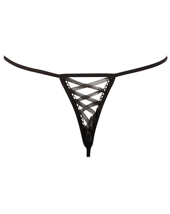 Cottelli Collection Easy To Clean And Maintain Cottelli Collection Rhinestone Embroidered G-string - Black - S/m