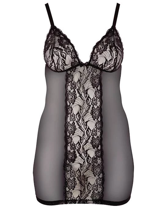 Cottelli Collection Easy To Clean Cottelli Collection Negligee With Lace - Black - 2xl Online