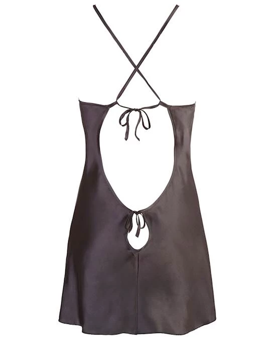 Cottelli Collection Excellent Quality And Fashionable - Cottelli Collection Satin Chemise - Black - Small