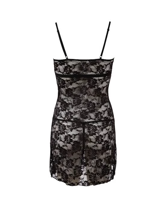 Cottelli Collection Made For You Fashion Trends Cottelli Collection Floral Lace Chemise - Black - Small