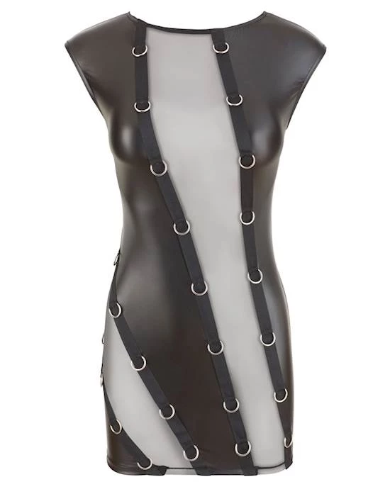 Cottelli Collection Promotional Super Hot New Design Cottelli Collection Matte Dress With Rings - Black - Medium -