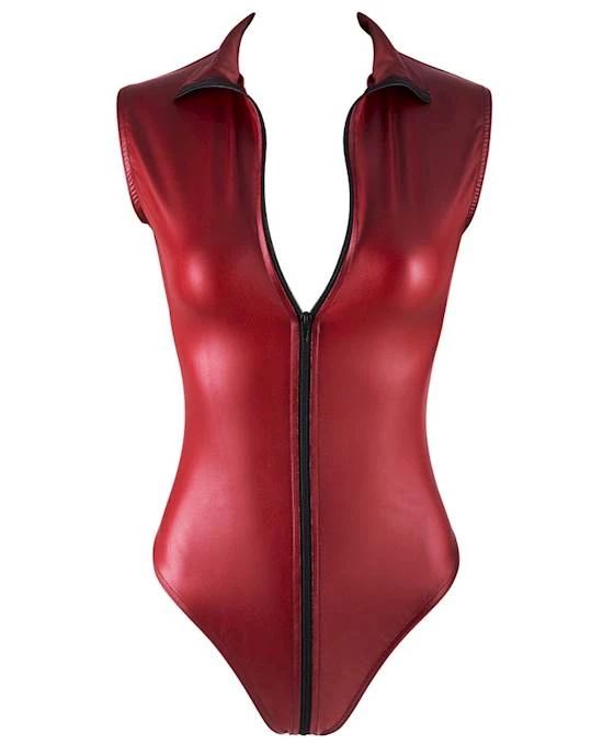 Cottelli Collection Shop Cottelli Collection Full Zip Bodysuit - Red - Small
