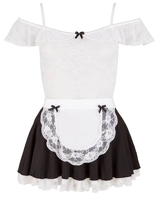 Cottelli Collection Shop Cottelli Collection Maids Dress - White/black - Large -