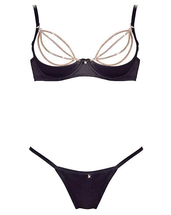 Cottelli Collection Shop Cottelli Collection Sparkle Shelf Bra Set - Black - Medium - Save 10% Off Your First Purchase. Free -