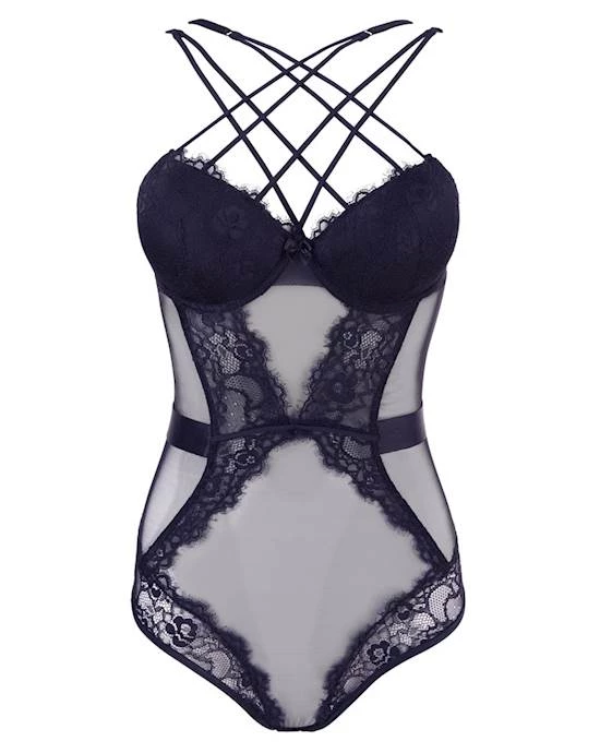 Cottelli Collection SIMPLE & CLASSIC Cottelli Collection Powernet Bodysuit With Push-up - B - Black - Small | On Sale Cottelli Collection Sales Shop