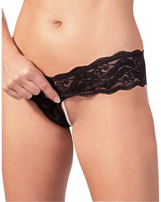 Cottelli Collection The Cottelli Collection Cary String Pearls - Black - Small Easily Washable Super Durable