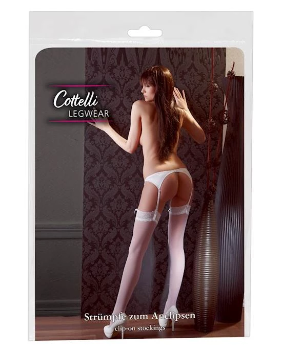 Cottelli Collection The Cottelli Collection Stockings White (2) - White - O/s Is Our Store’s Newly Launched 2021 Product On Cottelli Collection Sales Shop