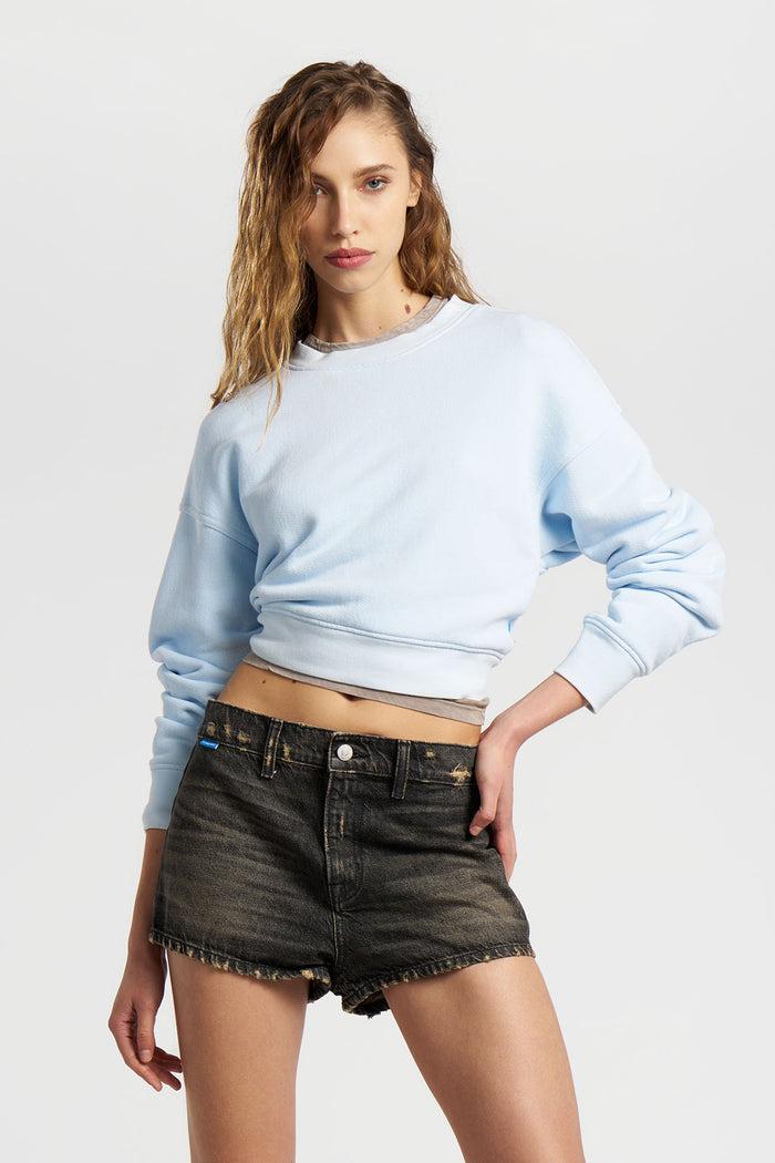 cotton citizen Boston Crop Crew Vintage Powder Blue