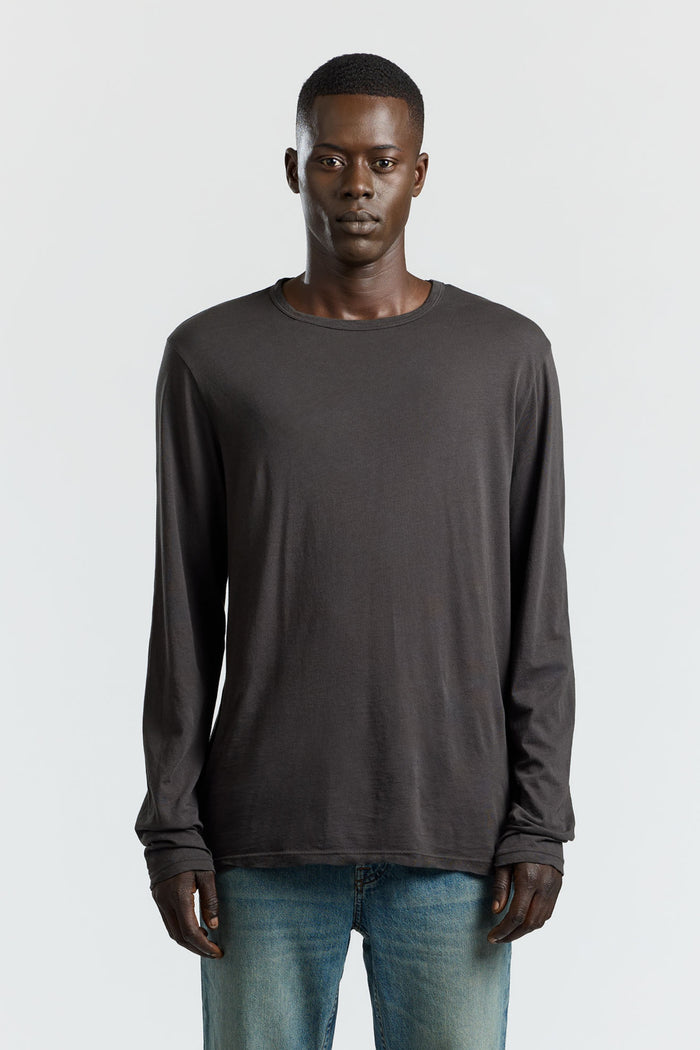 cotton citizen Classic Crew Long Sleeve Shirt Charcoal