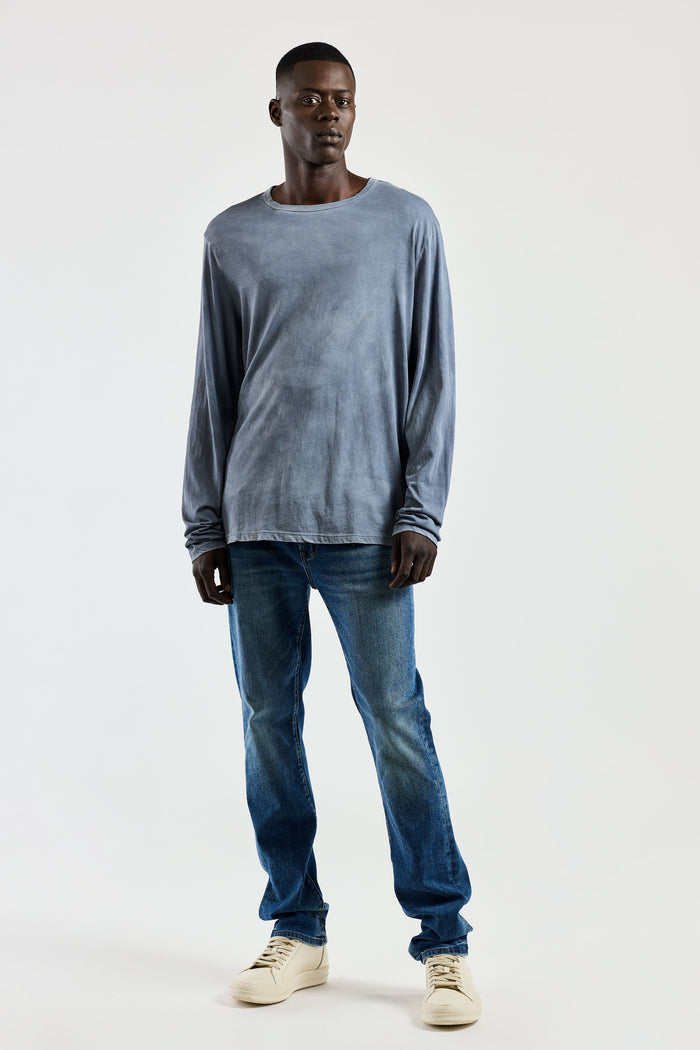 Cotton Citizen Classic Crew Long Sleeve Shirt Vintage Natural Blue