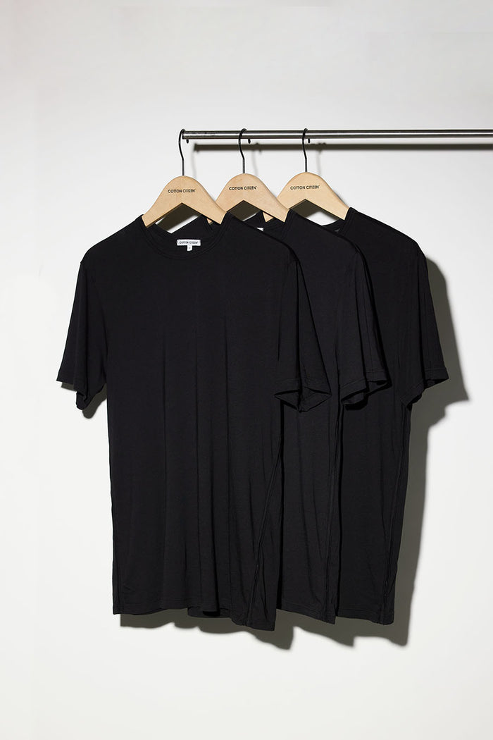 cotton citizen Classic Crewneck Tee (3-Pack) Jet Black