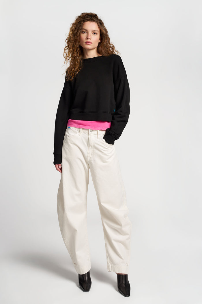 Cotton Citizen Boston Crop Crew Jet Black