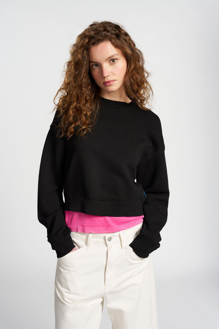 cotton citizen Boston Crop Crew Jet Black