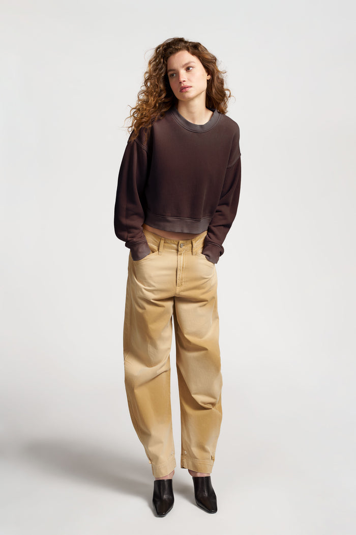 Cotton Citizen Boston Crop Crew Vintage Chocolate