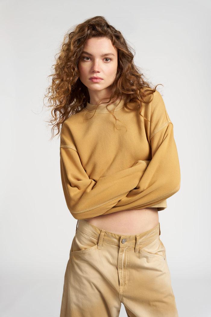 Cotton Citizen Boston Crop Crew Vintage Wheat