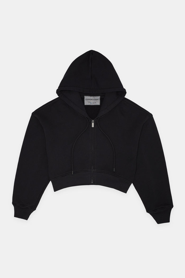 Cotton Citizen Boston Crop Hoodie Jet Black