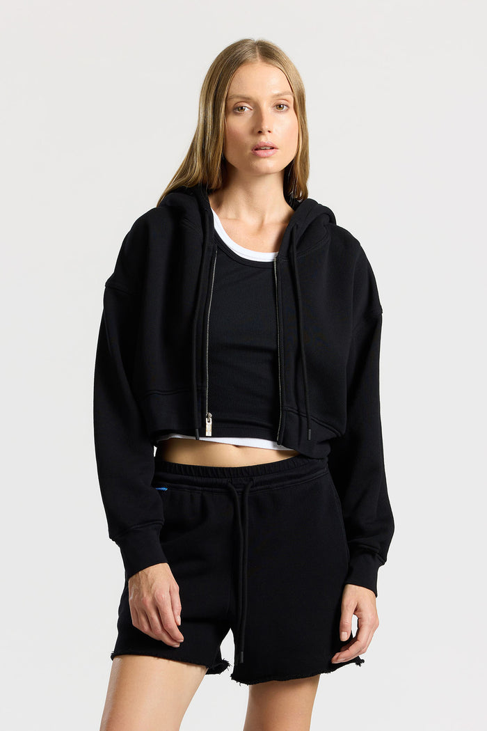 cotton citizen Boston Crop Hoodie Jet Black