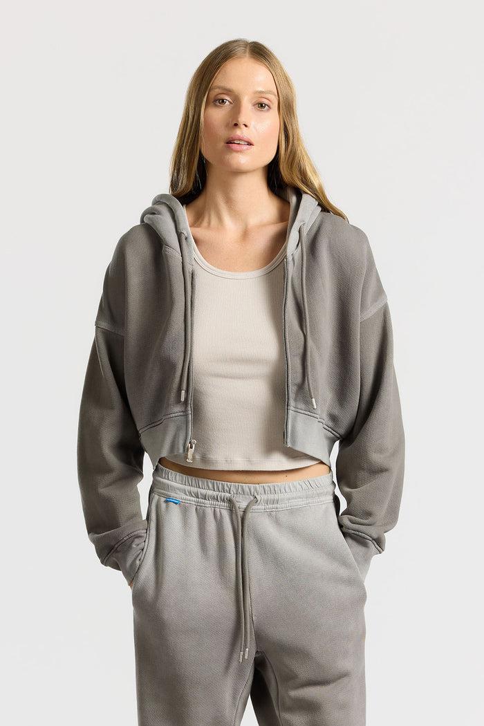 cotton citizen Boston Crop Hoodie Vintage Cement