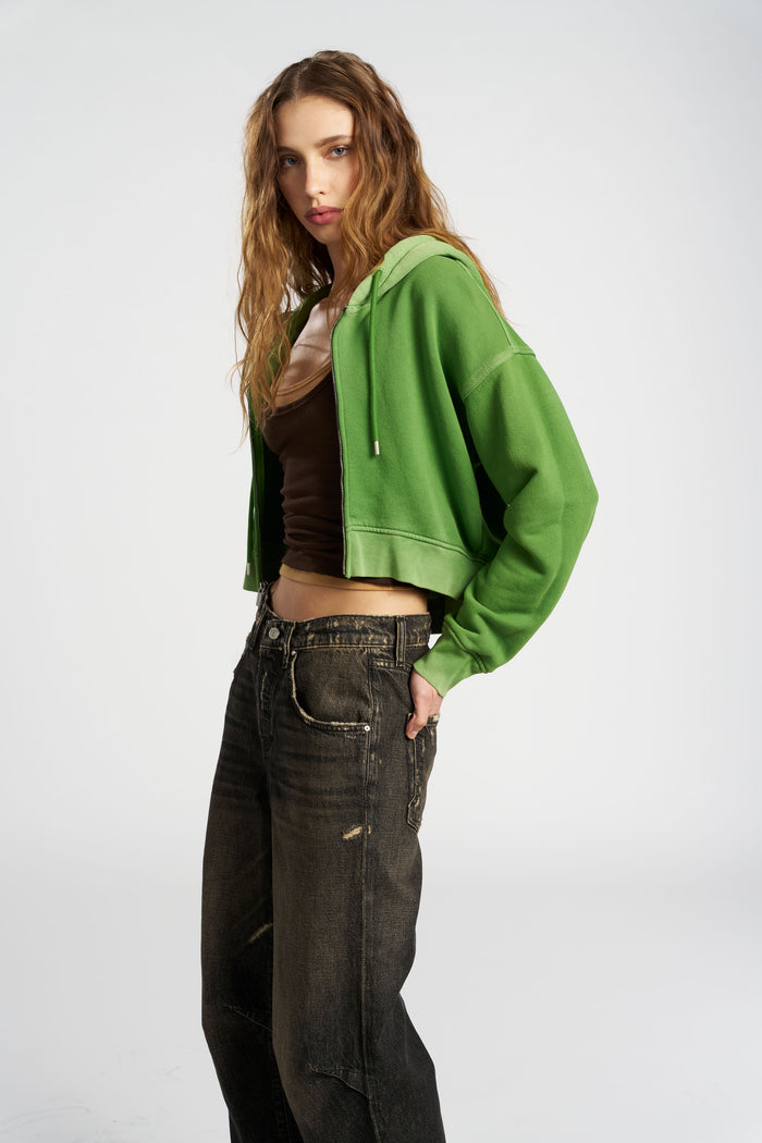 Cotton Citizen Boston Crop Hoodie Vintage Emerald
