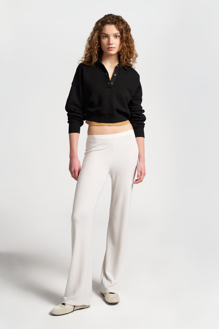 Cotton Citizen Boston Crop Polo Jet Black