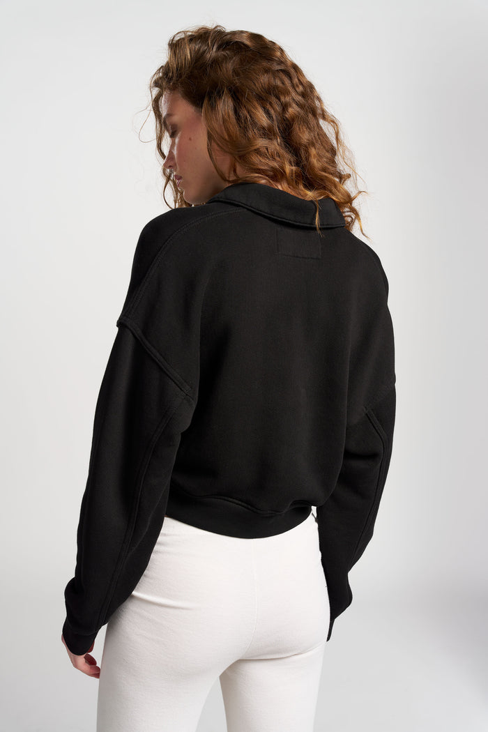 Cotton Citizen Boston Crop Polo Jet Black